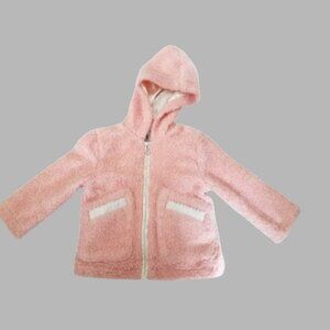 URBAN REPUBLIC Hooded Peach Sherpa Fleece Zip Front Jacket Girls Size 2T